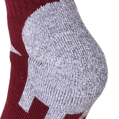 Image of EnerWear 6 Pack Women's Wool Outdoor Hiking Trail Crew Sock (US 9-11, Wine /Black)