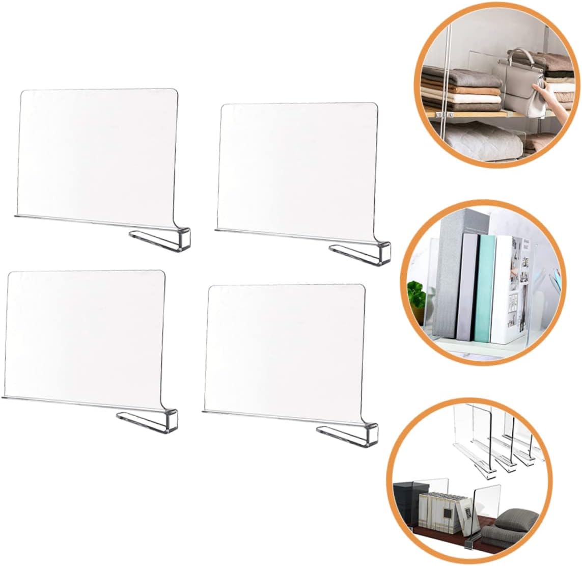 4pcs Wardrobe Dividers Shelf Divider Cabinet Closet Shelf Separators for Storage Organization
