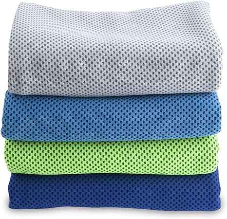 JR Cooling Towel (40"x 12"), Ice Towel, Microfiber, Soft Breathable Chilly Towel Stay Cool for Yoga, Sport, Gym, Workout, Camping, Fitness, Running, Workout & More Activities (Multicolor) (3)
