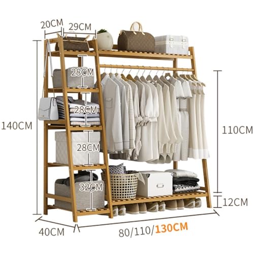 Cintre multifonction en bambou noble de 140 cm pour dressing - 3