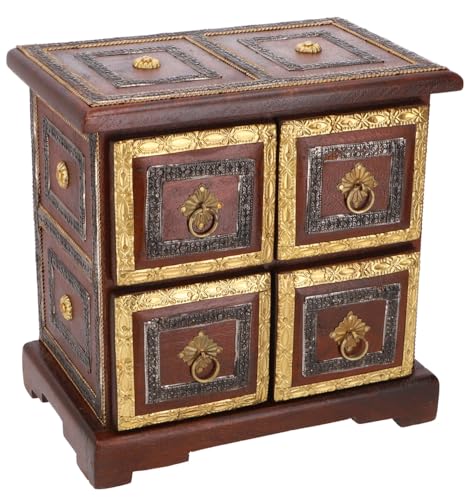 Guru-Shop Armadio a Cassetti, Armadietto Della Farmacia, Armadietto dei Gioielli - Modello 3, Marrone, 23x23x14 cm, Lattine, Scatole Cofanetti