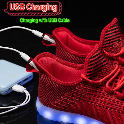 Image of Light Up Shoes for Women Men, Unisex USB Charging LED Shoes Adult Halloween Mesh Upper Glowing Luminous Trainers Dancing Flashing Sneakers
