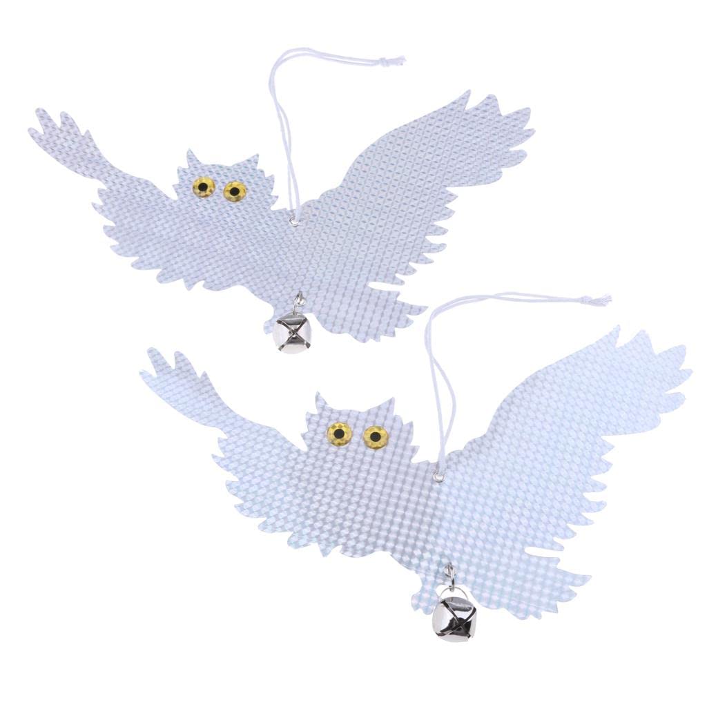 ATORSE® Reflective Flying Owl Decoy & Bird Repellent Scarecrow Bird Deterrent W Bell|Home Items for Living Room, Home & Garden, Home Product, Flower Planters for Home-office-Lawns|-image-9