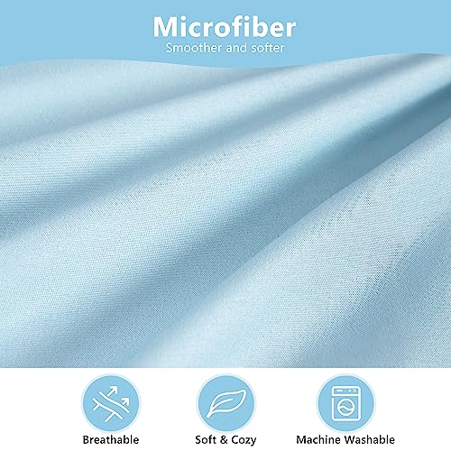 Image of TILLYOU Toddler Pillowcase 2 Pack with Envelope Closure,13 inch x 18 inch Silky Soft Microfiber Travel Kids Pillowcase for Boys and Girls,Aqua Blue