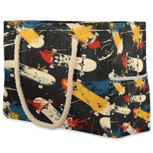 Large Beach Tote Bags with Zipper, Beach Bag for Women, Waterproof Sandproof Pool Swim Bags, Travel Tote Bag