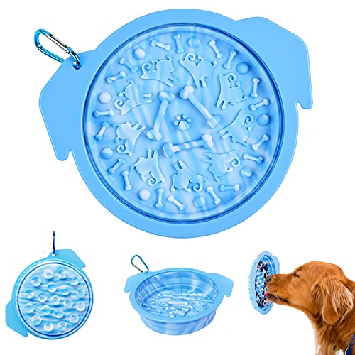 TeTupGa Cuencos plegables para perros, alfombrilla de silicona con succión portátil, para viajes, comida para perros, cachorros, gatos, viajes, baño, aseo Cover