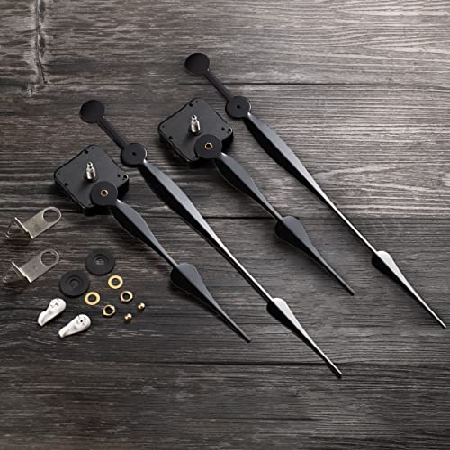 Emoon 2 Set High Torque Long Shaft Clock Mechanism Movement With 12 Inch Long Spade Hands (Total Shaft Length 23Mm, 27Mm) #TOP4