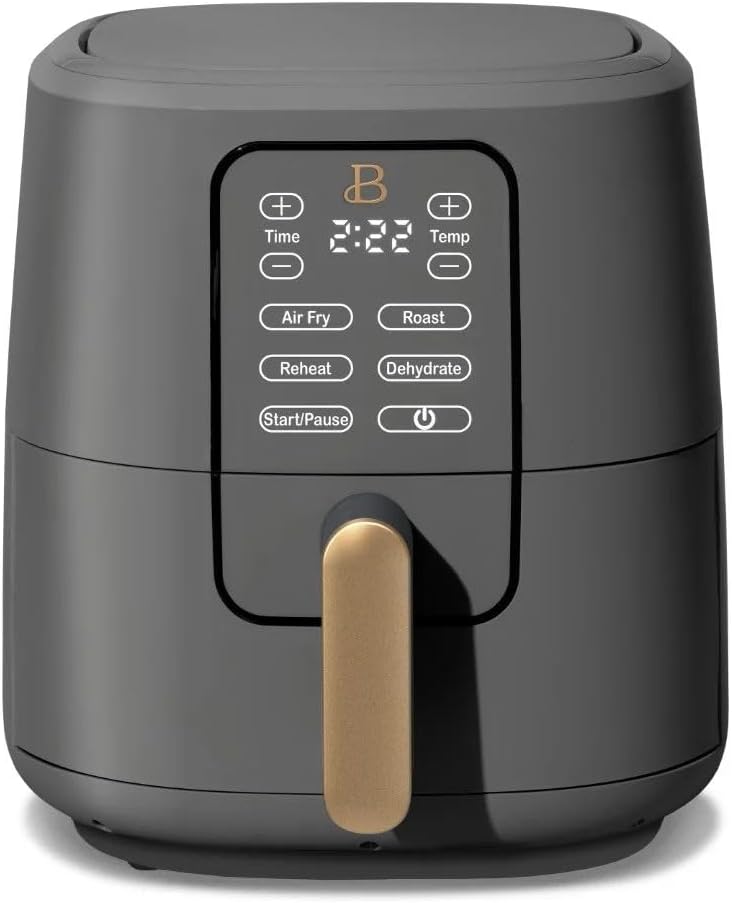 6-Quart Digital Air Fryer, TurboCrisp Technology, Touch-Activated Display, 1750W, 90–400°F, Dishwasher-Safe Basket by Drew Barrymoree. (OYSTER GREY)