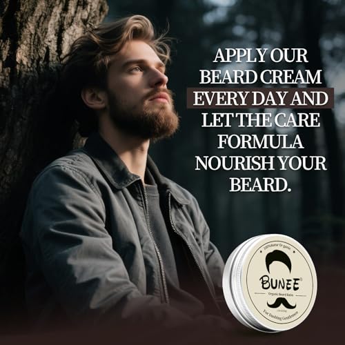 Bartbalsam für Männer60g,Bart Styling Pomade für Männer,Beard Balm formt, Pflegt, Bartwichse Schnurrbart &Vollbart Styling,Einen Duft mit Noten von Eau de Cologne und Sandelholz（Gelb）