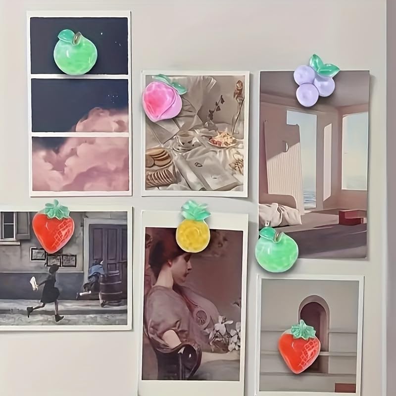 Set 10 imanes de frutas Boho Chic para refrigerador miniatura 2