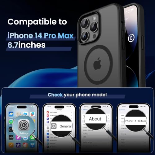 Image of CACOE Magnetic Case for iPhone 14 Pro Max 6.7 inch, Matte Black
