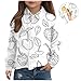 Boys Fashion Long Sleeve Shirts for Girls Boys Button Down Shirt Casual Funny Graphic Dress Shirt Spring Fall Tops 1-7 Years White 2 Years