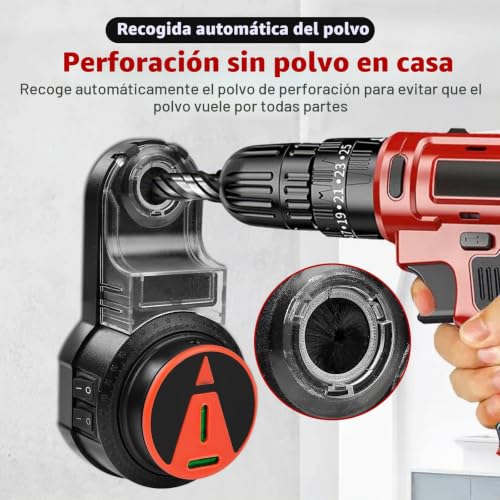 Miniatura 2 de Vobor 2 En 1 Recoge Polvo Taladro Con Nivel Láser, 360 Ajustable Colectorde Polvo De Succión De Pared, Aspirador Para Taladrar Sin Polvo, Construcción, Colgar Cuadros, Pintar En La Pared