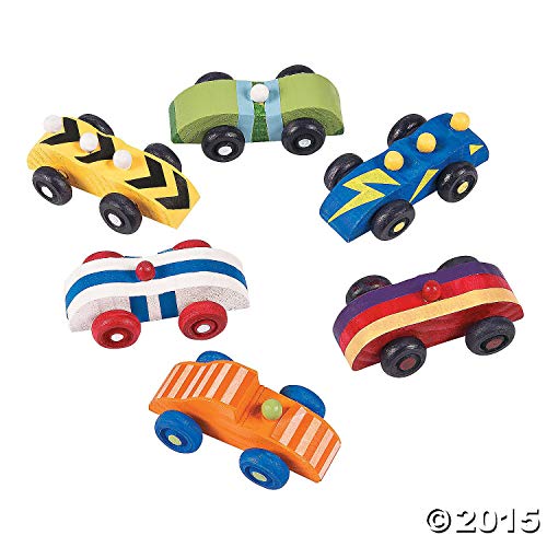 Fun Express Unfinished Wooden Cars Set – DIY Paintable Craft Toys for Kids Party Favors Arts & Crafts Creative Projects and School – Perfect for Fun and Interactive Group Activities & More – 12 Pieces - Image 3