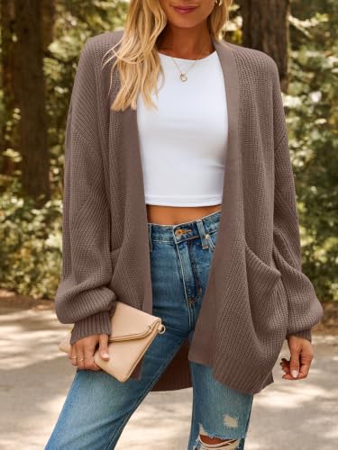 Image of LILLUSORY Womens Oversized Cardigans Soft Knit Cardigan Sweater with Pockets
