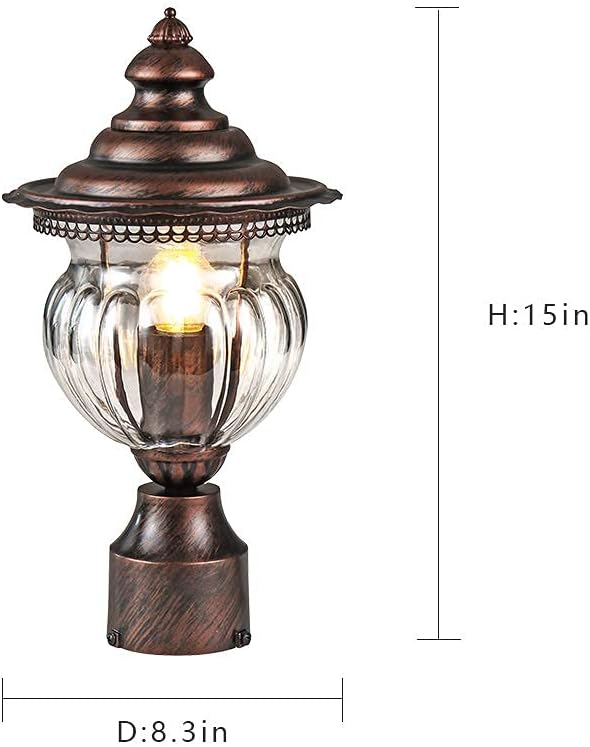 Nеw Prоduсt Maxax Outdoor Post Light, Exterior Post Lamp Fixture for Porch,Yard,Pathway, Bronze Finish with Hammered Glass …