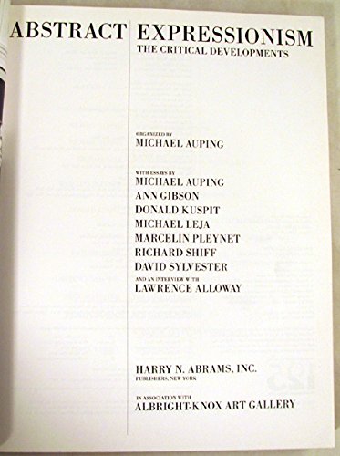 Abstract Expressionism: The Critical Developments 0914782622 Book Cover