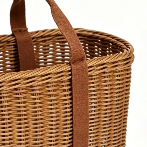 Cesta de picnic francesa artesanal, capazo ligero y reutilizable tejido a mano 6