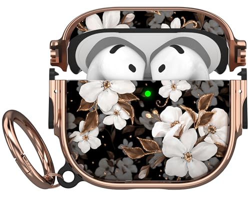 Image of Maxjoy for AirPods 4 Case with Lock, Flower AirPods 4 Case Lock Protective Hard Cute AirPod 4 Generation Cover for Women Men with Keychain Clip for AirPod 4th Generation Cover 2024, Floral