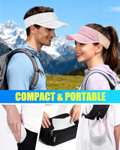 Image of Sports Sun Visor for Men & Women Breathable Mesh, Stretchy Foldable Cooling Visor Hat for Running, Golf, Tennis, Hiking