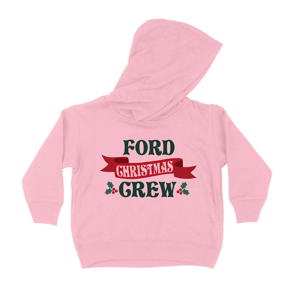 Ford Christmas Crew Kids Hoodie Sweatshirt Toddler 4T Light Pink