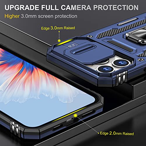 Sefing For Iphone 13 Pro Case With Kickstand, Slide Camera Cover Case With 360 Degree Rotating Ring Kickstand Fit Magnetic Car Mount For Iphone 13 Pro 6.1 Inch (Navy Blue) #TOP2