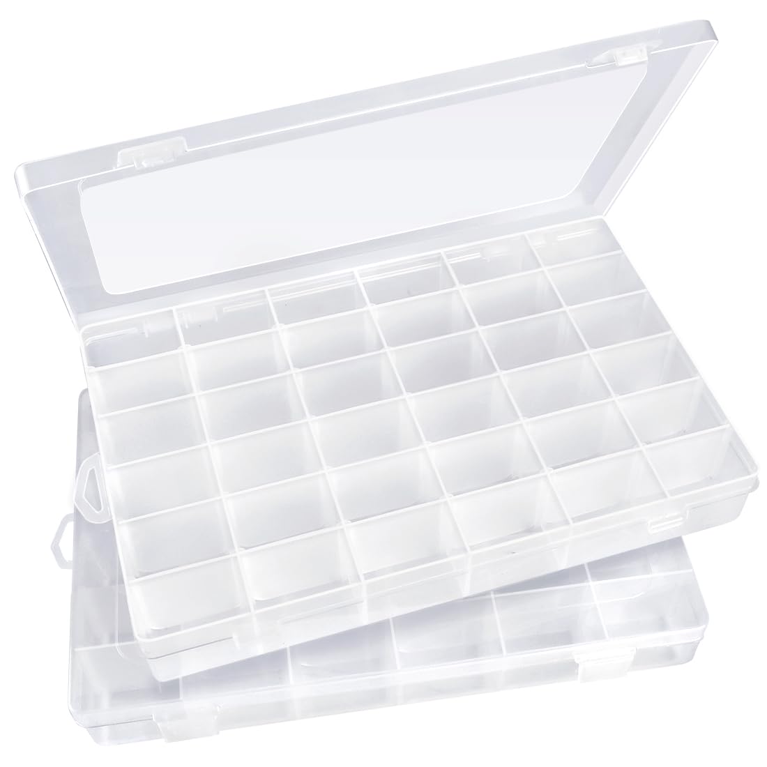 Sooyee 4er-Set Organizer-Boxen Mit 36 Fächern – Transparent, Verstellbare Trennwände, Für Bastelzubehör & Mehr