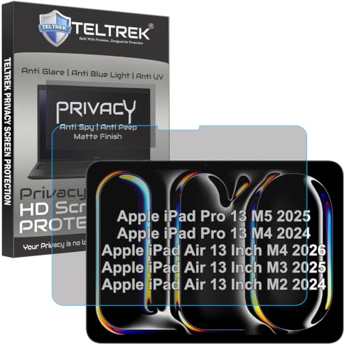 Image of Privacy Matte Anti Peep Screen Guard Compatible With Apple iPad Air 13 2026 /2025 /2024 M4 /M3 /M2 & Apple iPad Pro 13 2025 M5 /2024 M4 Tab (13 Inch Tablet) Not a Tempered Glass Screen Protector