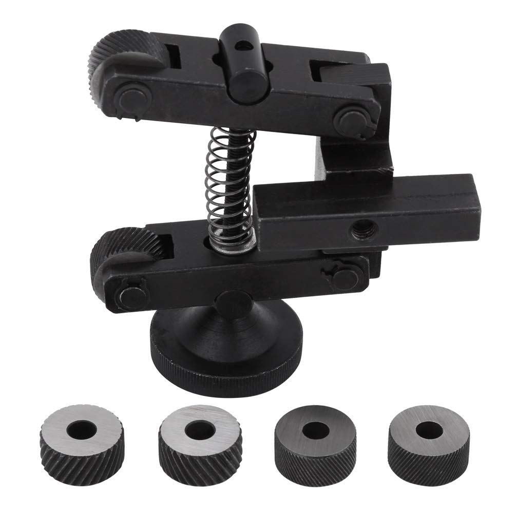 WAAZVXS 1 Pcs Knurling Knurler Tool Holder Linear Knurl Tool Lathe Adjustable Shank with Wheel Hob