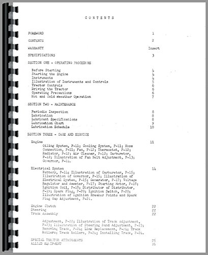 Case 300 Crawler Operators Manual      Plastic Comb