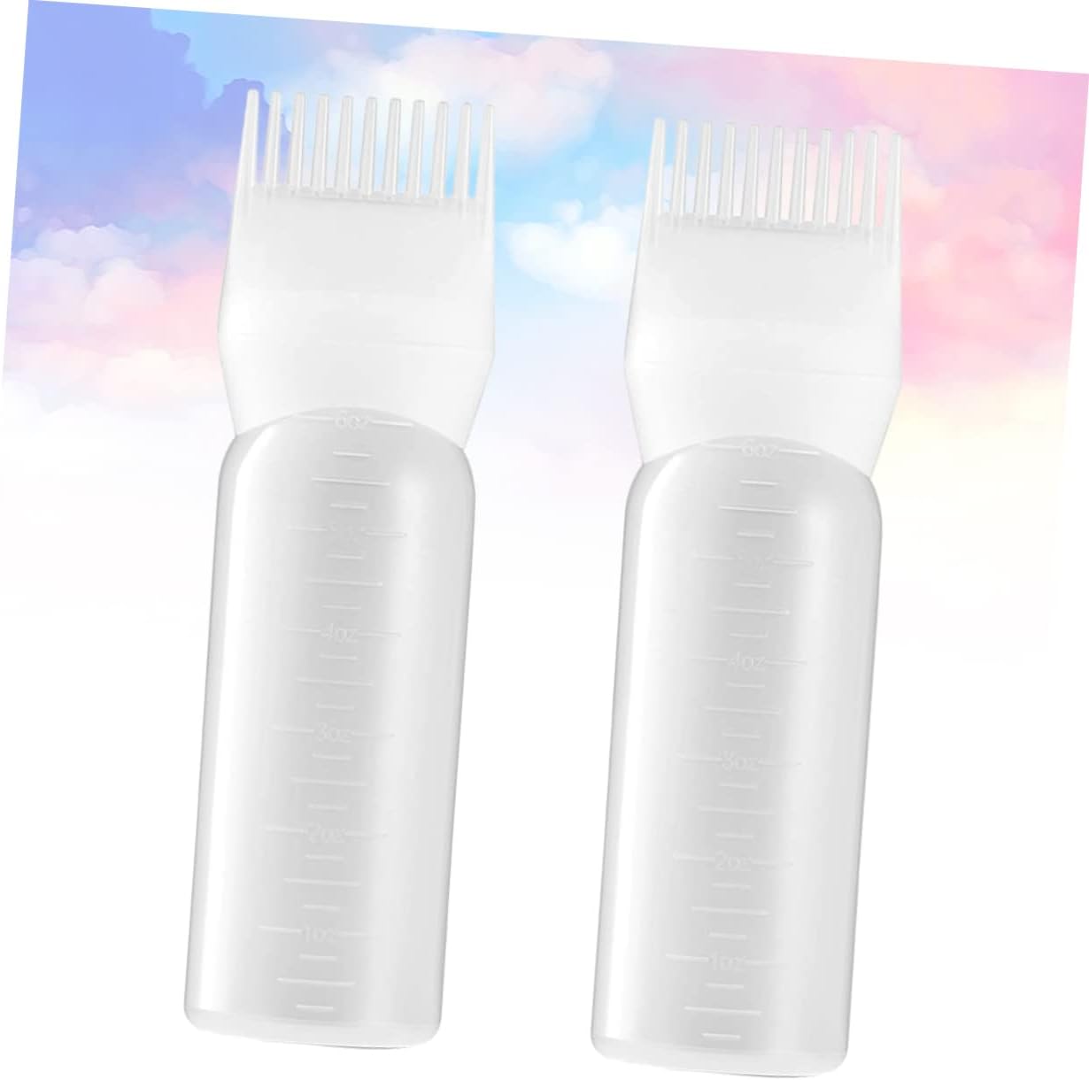 2 Pack Hair Salon Comb Applicator Bottles for Hair Dye and Perm Use