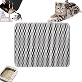 Adorapaws Cat Litter Trap Mat, Adora Paws Cat Litter Mat,7 Sizes Honeycomb Double Layer Litter Box Mat, Urine & Water Proof Cat Litter Catcher Mat (116 * 66cm/46 * 26in,grey)