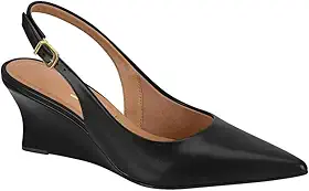 Sapato Feminino Scarpin Slingback Vizzano Salto Anabela Napa Conforto e Estabilidade