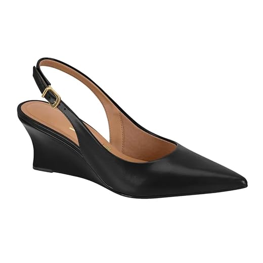 Sapato Feminino Scarpin Slingback Vizzano Salto Anabela Napa Conforto e Estabilidade