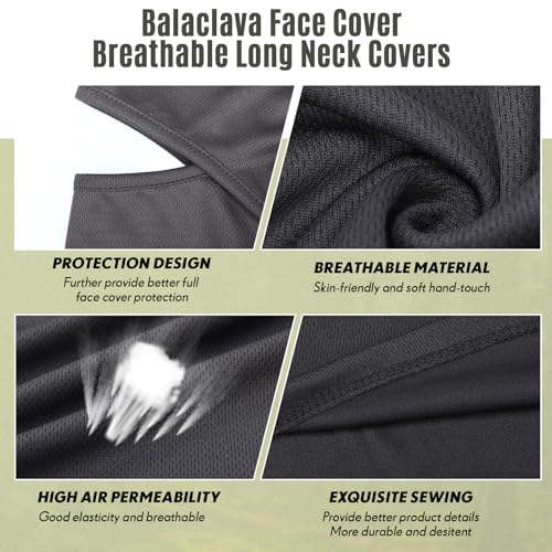 Image of SATINIOR 3 Piece Balaclava Face Cover Sun Protection Neck Cover Summer Balaclava for Men Women Outdoor Sports UV Protector