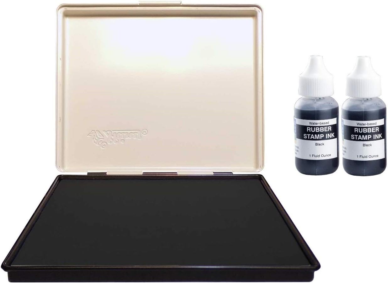 Infusion 7" x 8" Extra Large Industrial Stamp Ink Pad, Your Go to Large Stamp Ink Pad for Bright Color, Even Coverage and Durability, Black Stamp Pad
