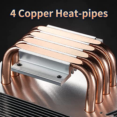 TZMRIT CR1400 CPU Air Cooler, 4 Heat-Pipes, 126mm RGB CPU Fan, Removable 92mm PWM Fans, Fins Bending, RGB Lighting for AMD Ryzen/Intel LGA 1700 115X, Black - Image 5