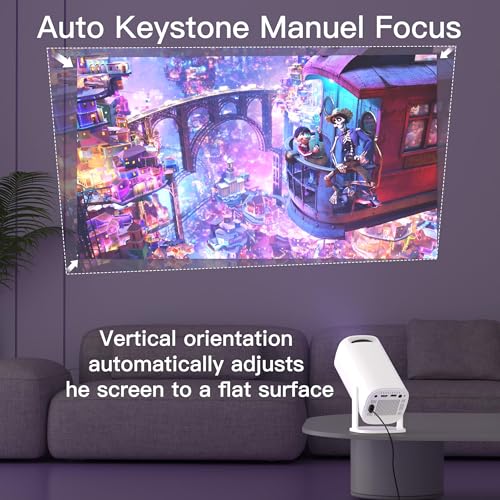 Image of Portable Mini Projector 4K Support, Full HD 1080P Android 11 Smart Projector with WiFi 5G & Bluetooth 5.0, 180 Rotatable Home Cinema Projector (Hy Projector)