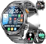 LIGE Smart Watch pour les hommes avec réponse / faire des appels, 1.75" HD Afficher la montre militaire avec 1000mAh Batterie(50+Standby), LED Lampe de poche, IP68 Imperméable, 120+ Modes de sport, Android iOS Montres intelligentes