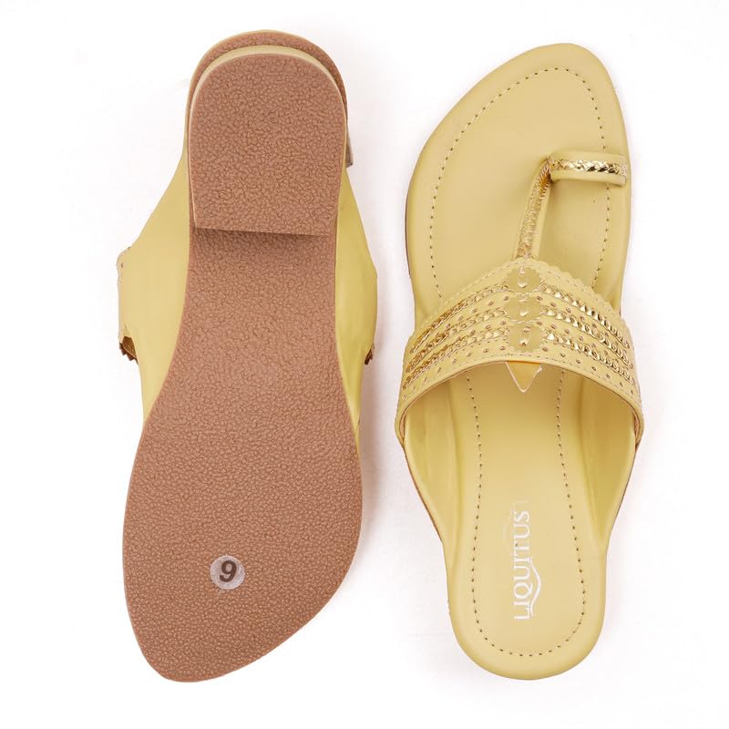 Image of Handcrafted Heeled Kolhapuri Sandals