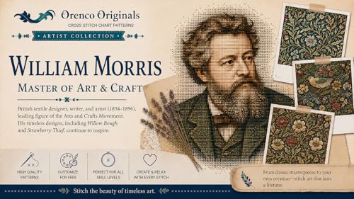 Image of Orenco Originals Counted Cross Stitch Pattern Inspired by William Morris | Woodland Pheasant - Finished Size: 10 inch (140 stitches) x 16 inch (224 stitches)