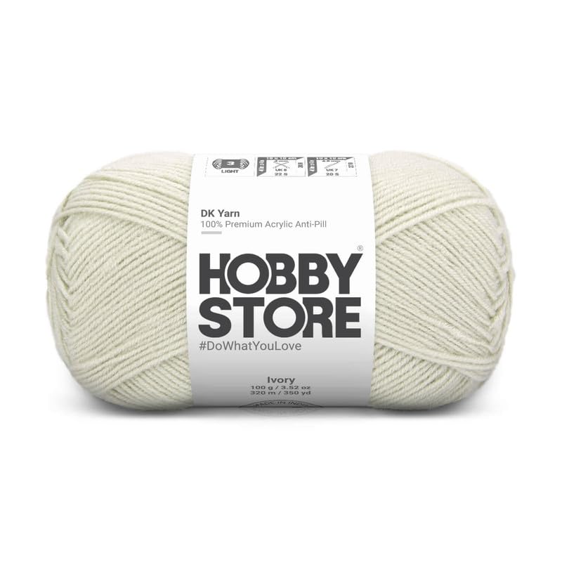 Image of DK Solid Yarn - Anti-Pill Acrylic Solid DK Yarn for Crochet & Knitting Everyday Essentials (1 ball /100 g) - Ivory 5045 | Magic Needles
