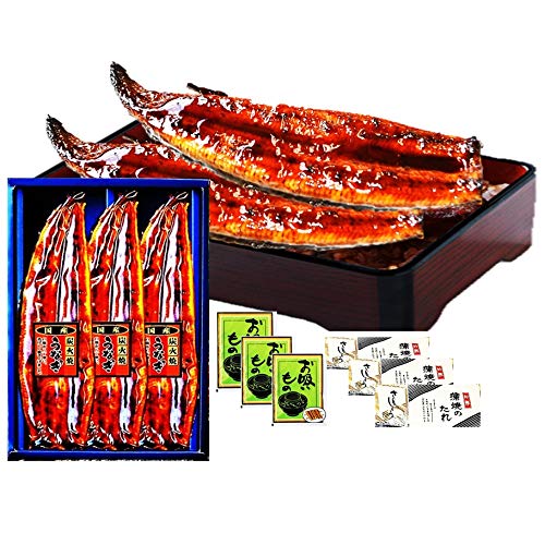 国産うなぎ長蒲焼焼１００ｇ３人前お吸い物、たれ付きギフト　 【敬老の日ギフト・お誕生日プレゼントにも！配送指定ＯＫ！】