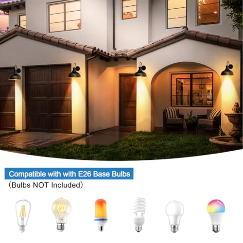 Outdoor Farmhouse Wall Barn Light for Entryway Garage Hallway Porch Front Door, Exterior Gooseneck Light Outdoor Wall Mount Scones Light Fixtures Wall Lantern with Brass Interior for House