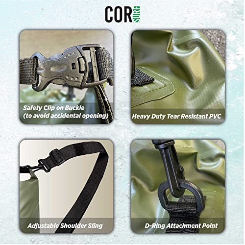 COR Surf Floating Waterproof Dry Bag 3L | 5L |10L | 15L Roll Top Sack Keeps Gear Dry for Kayaking, Rafting, Boating, Swimming, Camping, Hiking, Beach, Fishing - Thumbnail 3