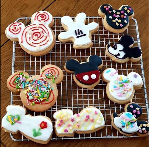 8 Pieces Mouse Cookie Cutters,Themed of Mickey Minnie Mouse Shaped Biscuit Mould, Stainless Steel Cake Cutter Set Baking Molds