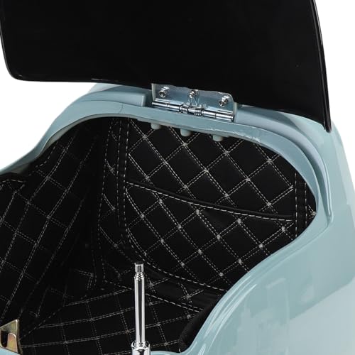 Coffre de moto rétro 38l vert top case universel scooter - 7