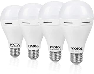 PROTOL LED Light Bulb 9W (4 Pack) - Daylight 1300 Lumens Pure White (75W Equivalent) | Energy Saving, Long Life | Efficient A19 Bulb, E26 Base | 60-ENLED-9W-4