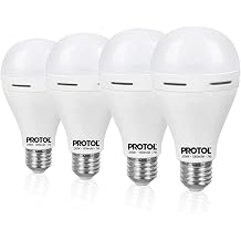 PROTOL LED Light Bulb 9W 6 Pack - Daylight 1300 Lumens Pure White 75W Equivalent | Energy Saving, Long Life | Efficient A19 Bulb, E26 Base | 60-ENLED-9W-6