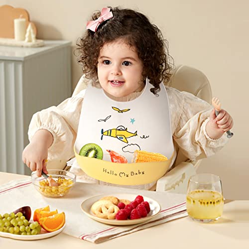 2 Bavaglino Silicone con Tasca Raccoglipappa de 6
